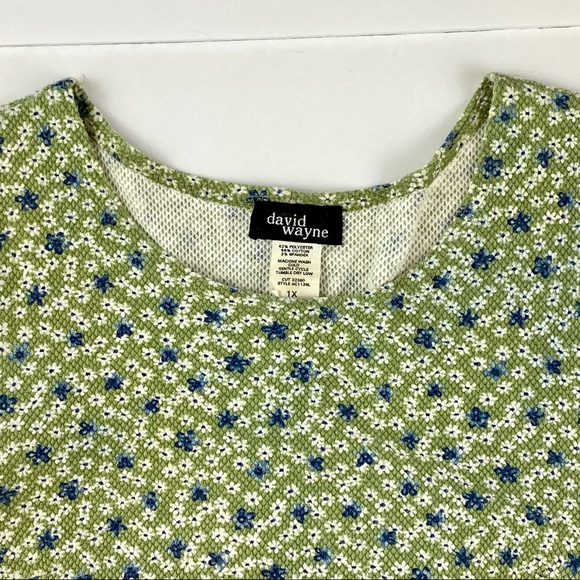 David Wayne Green Floral Dress, Size XL - Picture 4 of 6